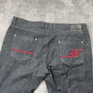 Enyce Jeans Mens 45x31 Black Denim Straight Leg Skater Hip Hop Baggy Y2K Vintage